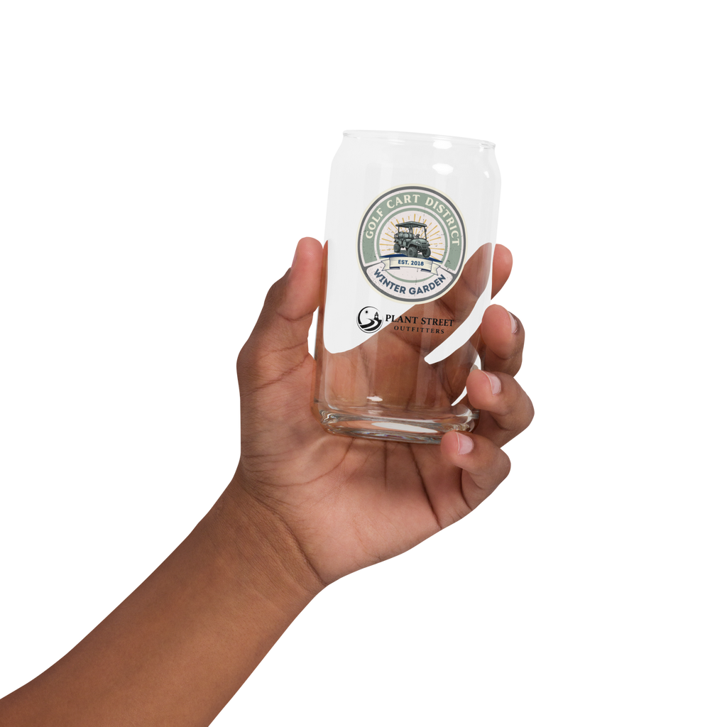 Golf Cart District Green Logo - Can-shaped glass