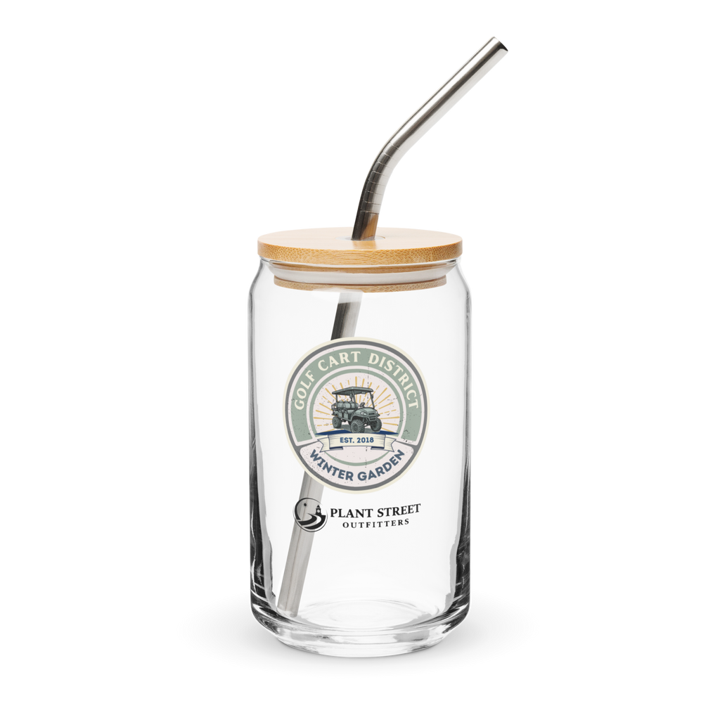 Golf Cart District Green Logo - Can-shaped glass
