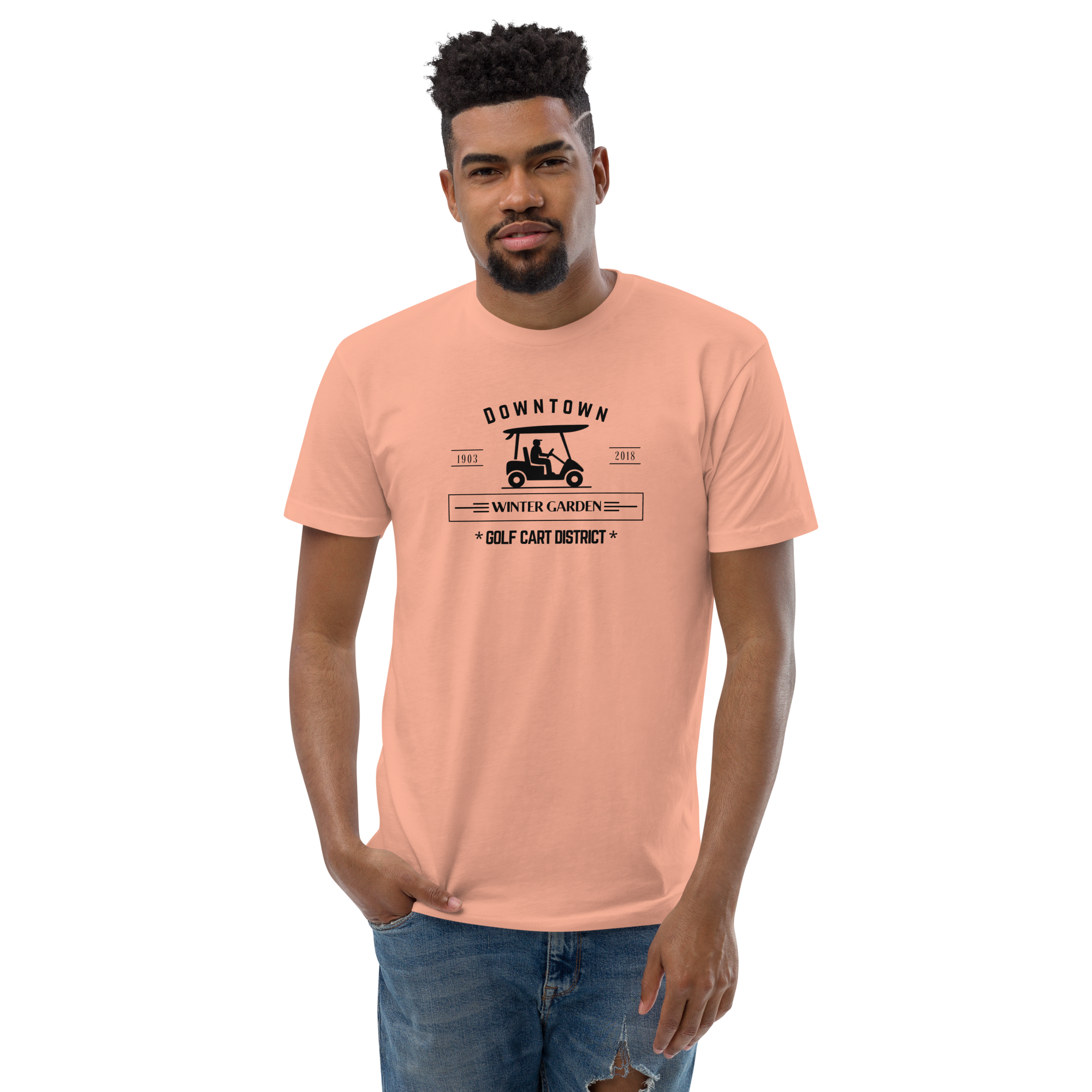 Golf Cart District Downtown Logo - Men's Fitted T-shirt