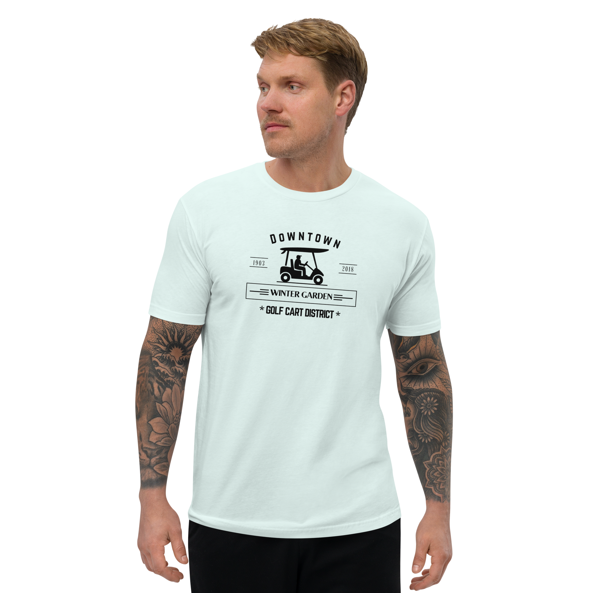 Golf Cart District Downtown Logo - Men's Fitted T-shirt