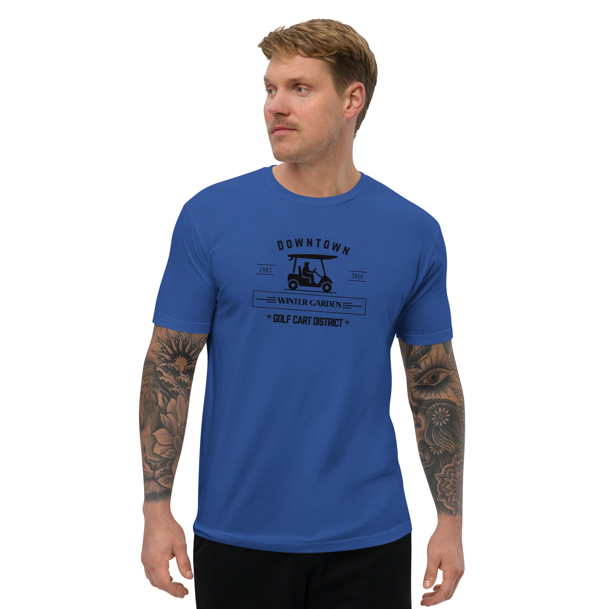 Golf Cart District Downtown Logo - Men's Fitted T-shirt