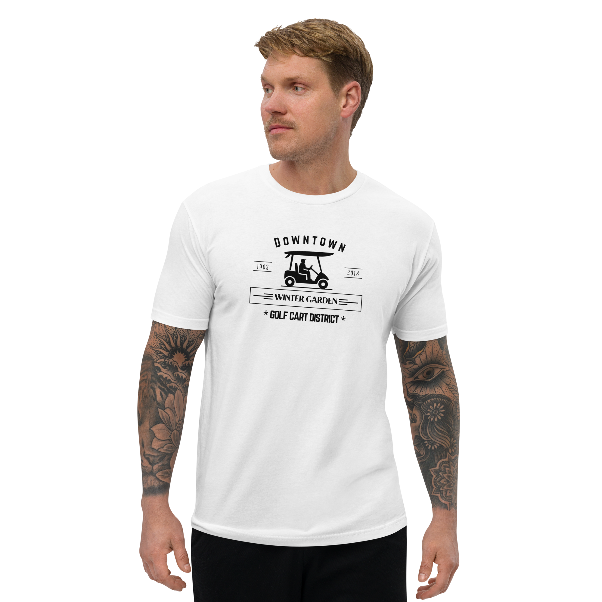 Golf Cart District Downtown Logo - Men's Fitted T-shirt