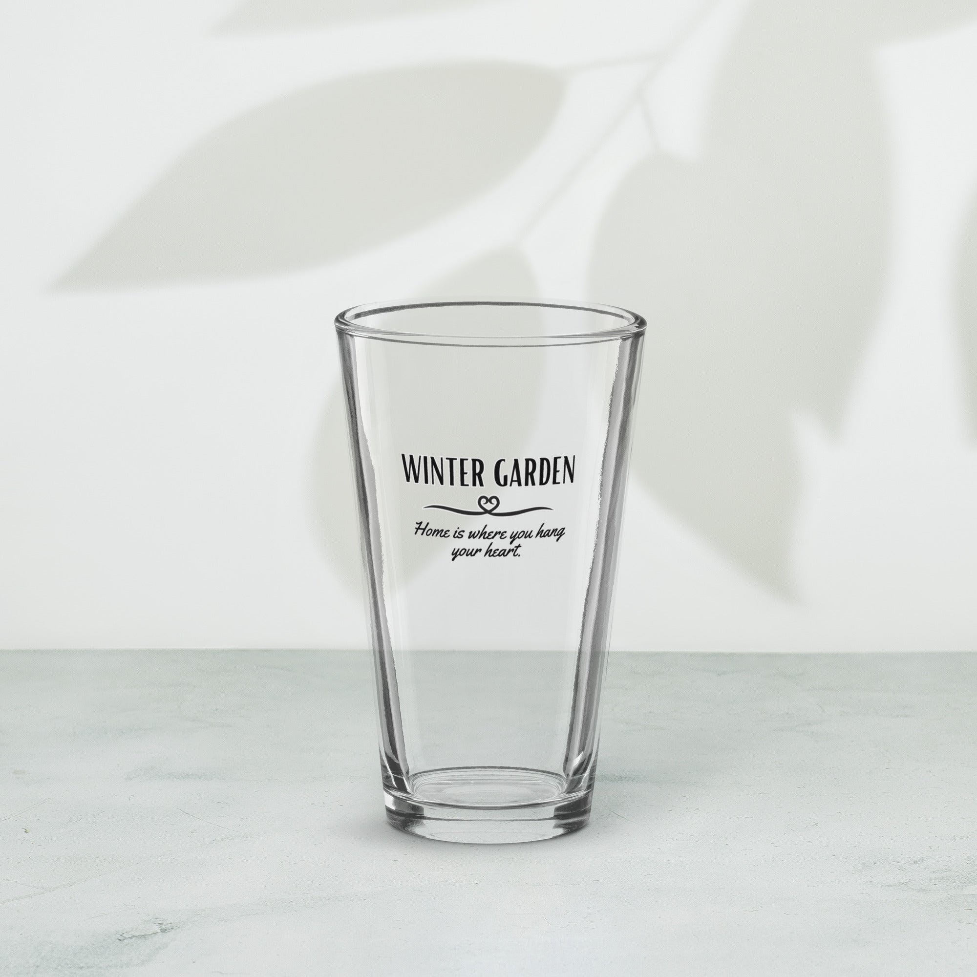 Winter Garden Hang Your Heart 3 - Shaker pint glass