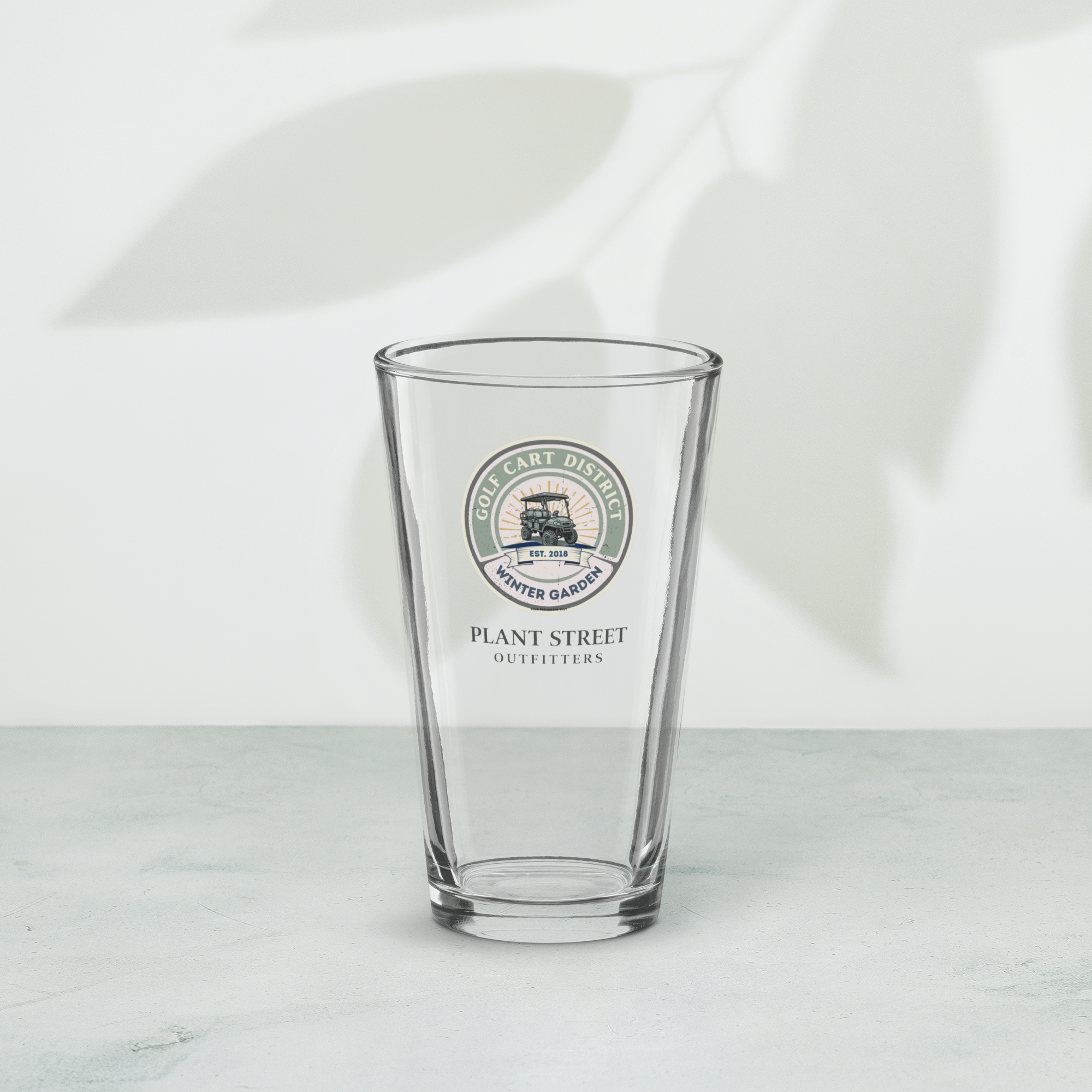 Golf Cart District Green Logo - Shaker pint glass
