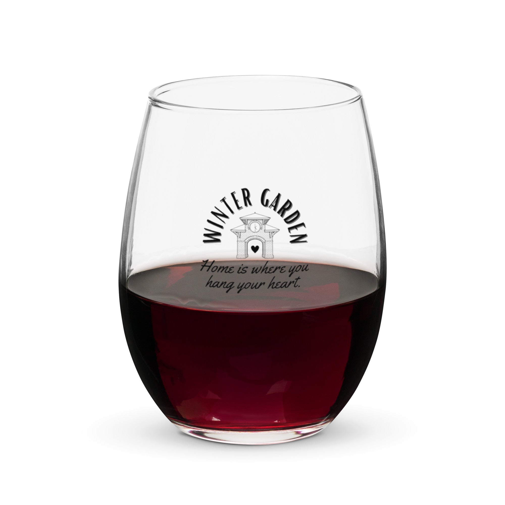 Winter Garden - Hang Your Heart Clocktower Too - Stemless wine glass