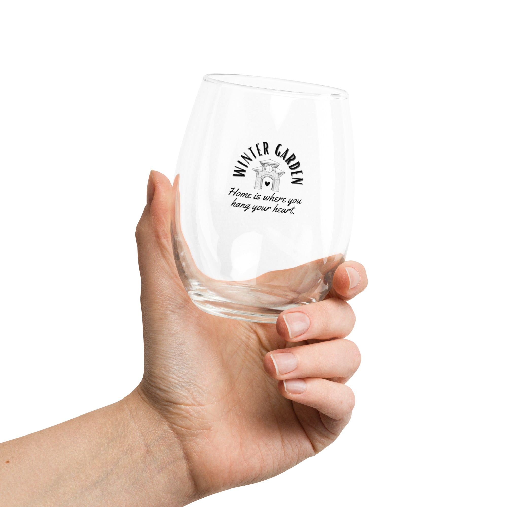 Winter Garden - Hang Your Heart Clocktower Too - Stemless wine glass
