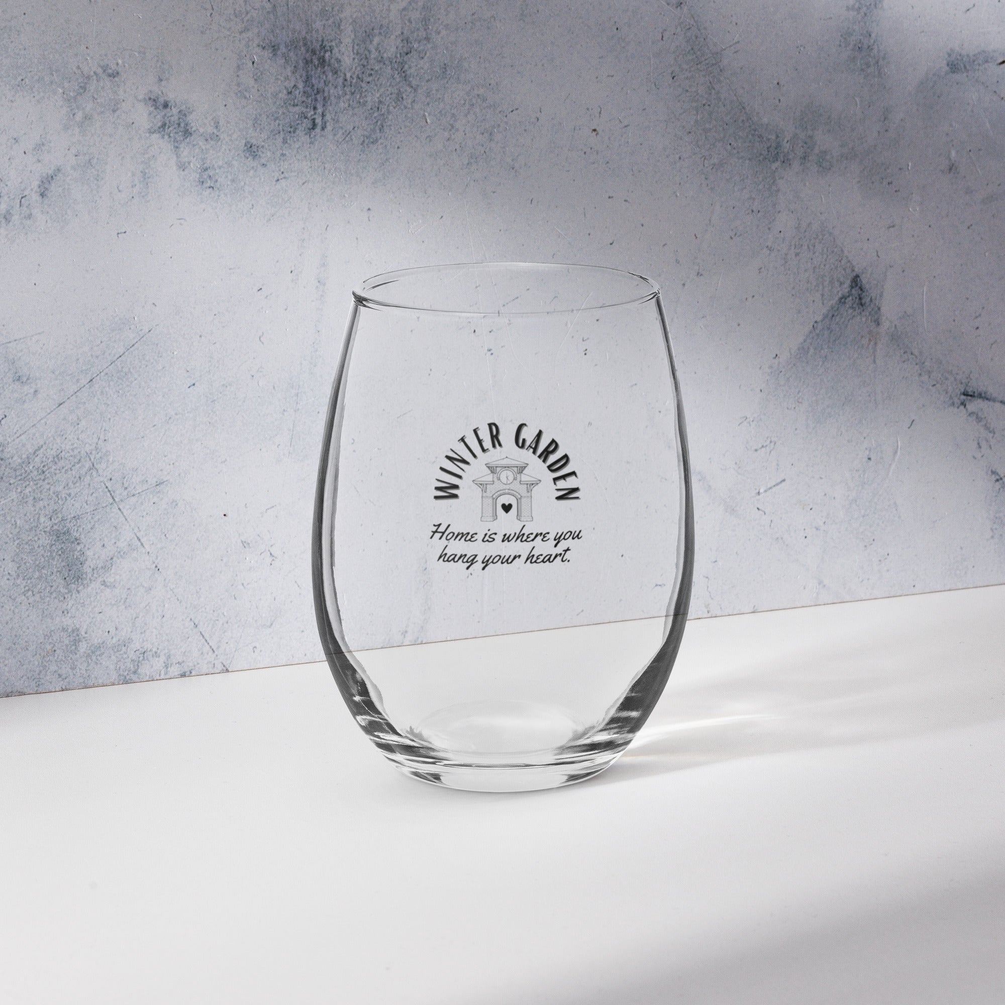 Winter Garden - Hang Your Heart Clocktower Too - Stemless wine glass