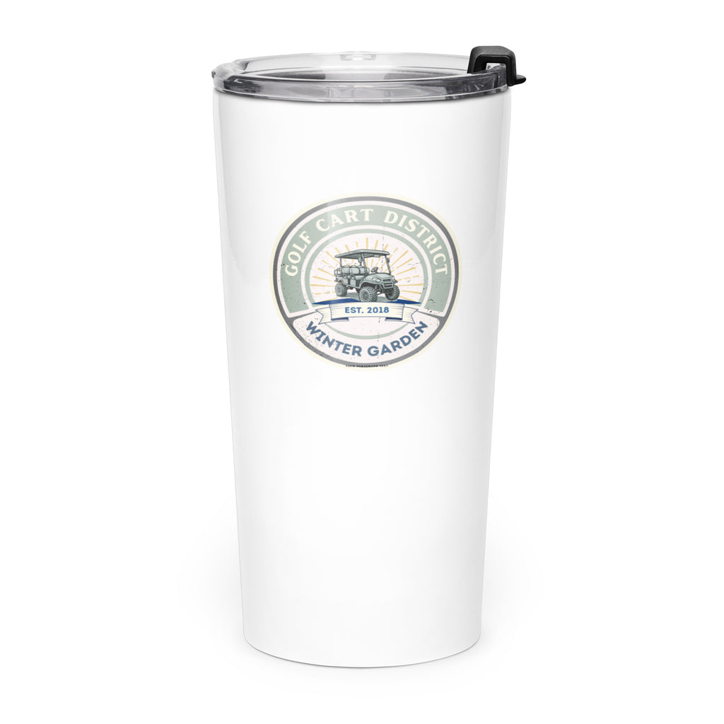 Golf Cart District Green Logo - Tapered stainless steel tumbler