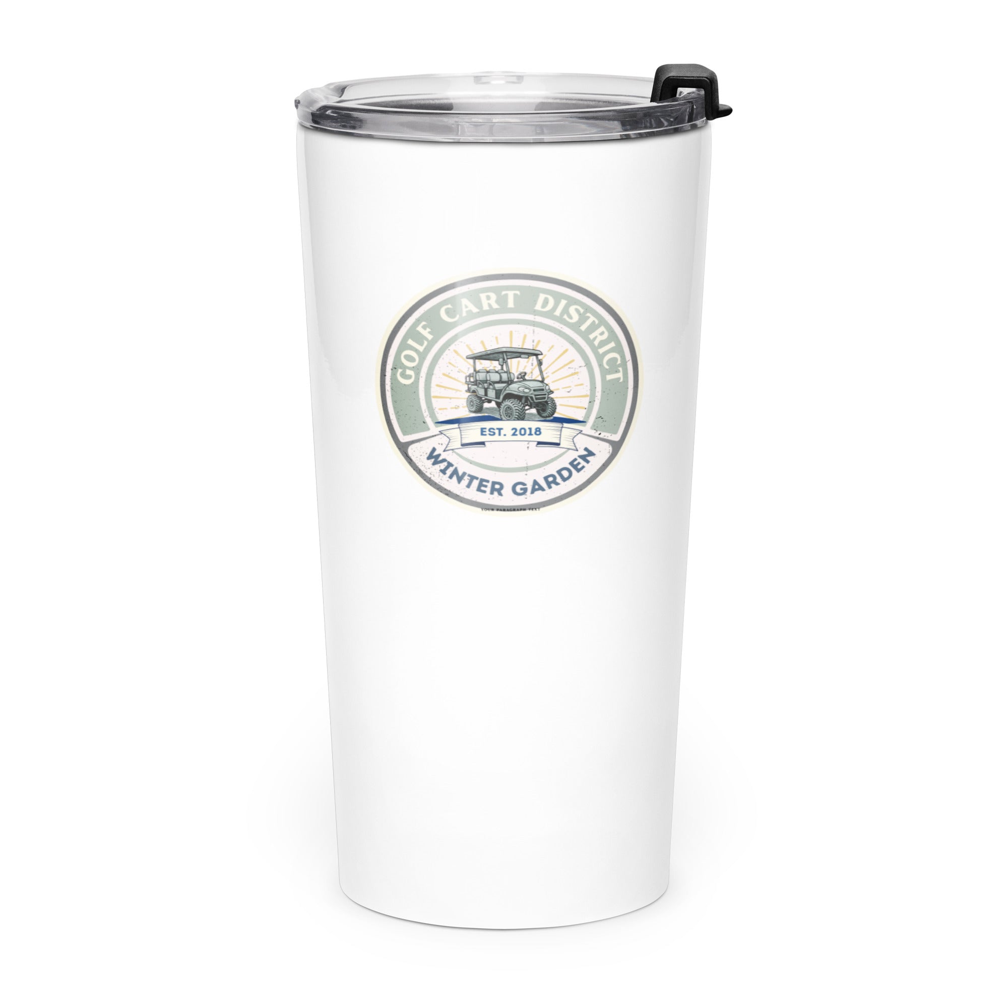 Golf Cart District Green Logo - Tapered stainless steel tumbler