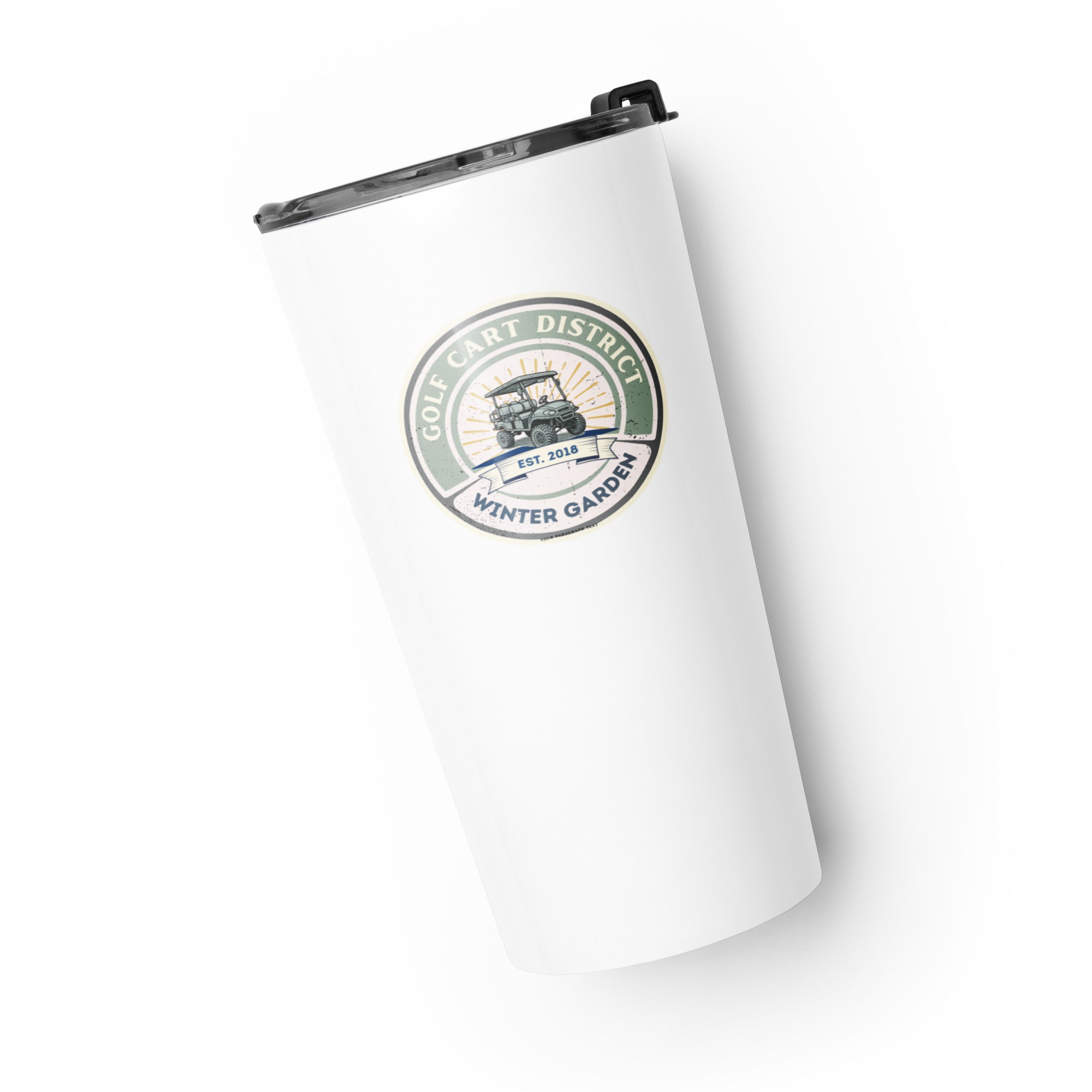Golf Cart District Green Logo - Tapered stainless steel tumbler