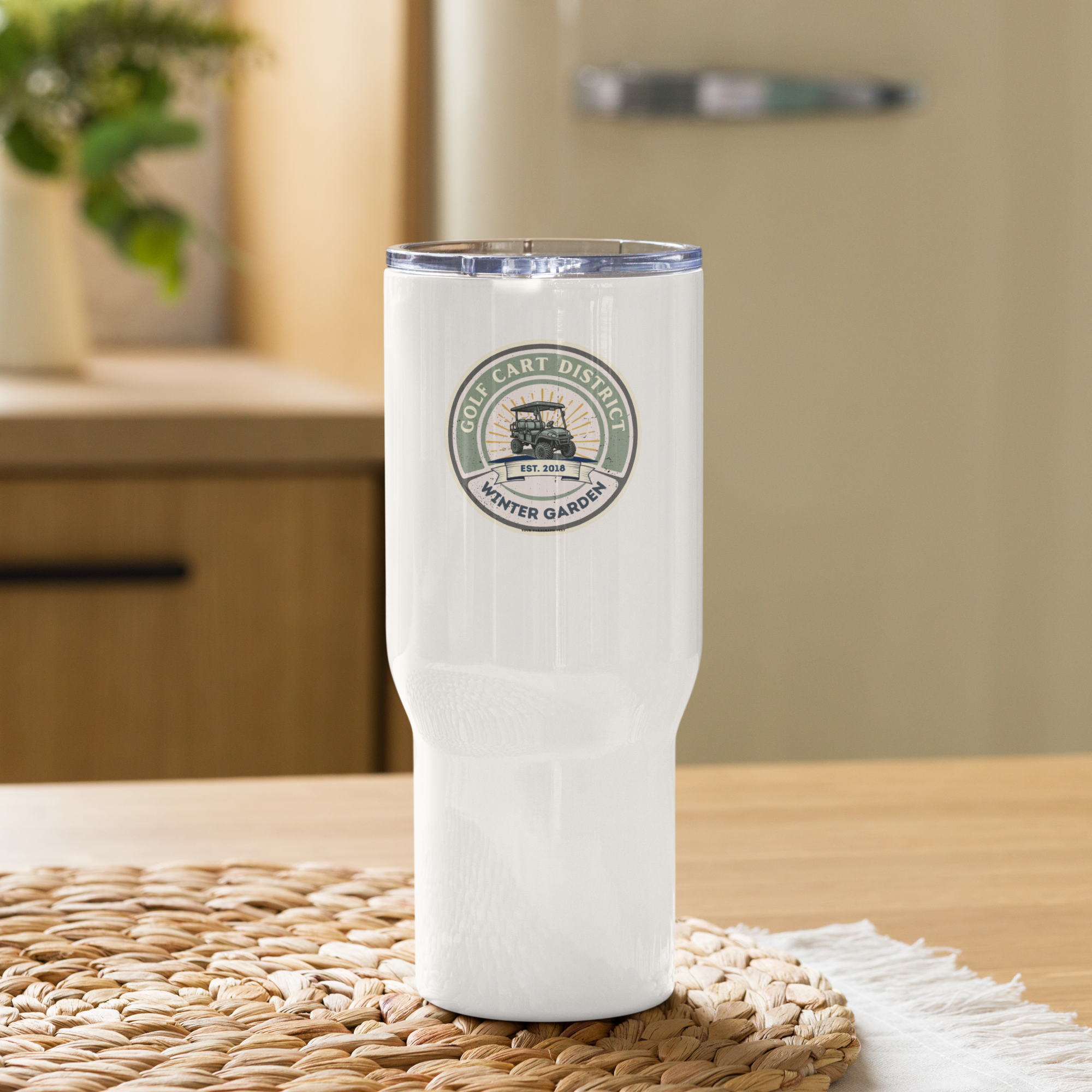 Golf Cart District Green Logo - Travel mug with a handle