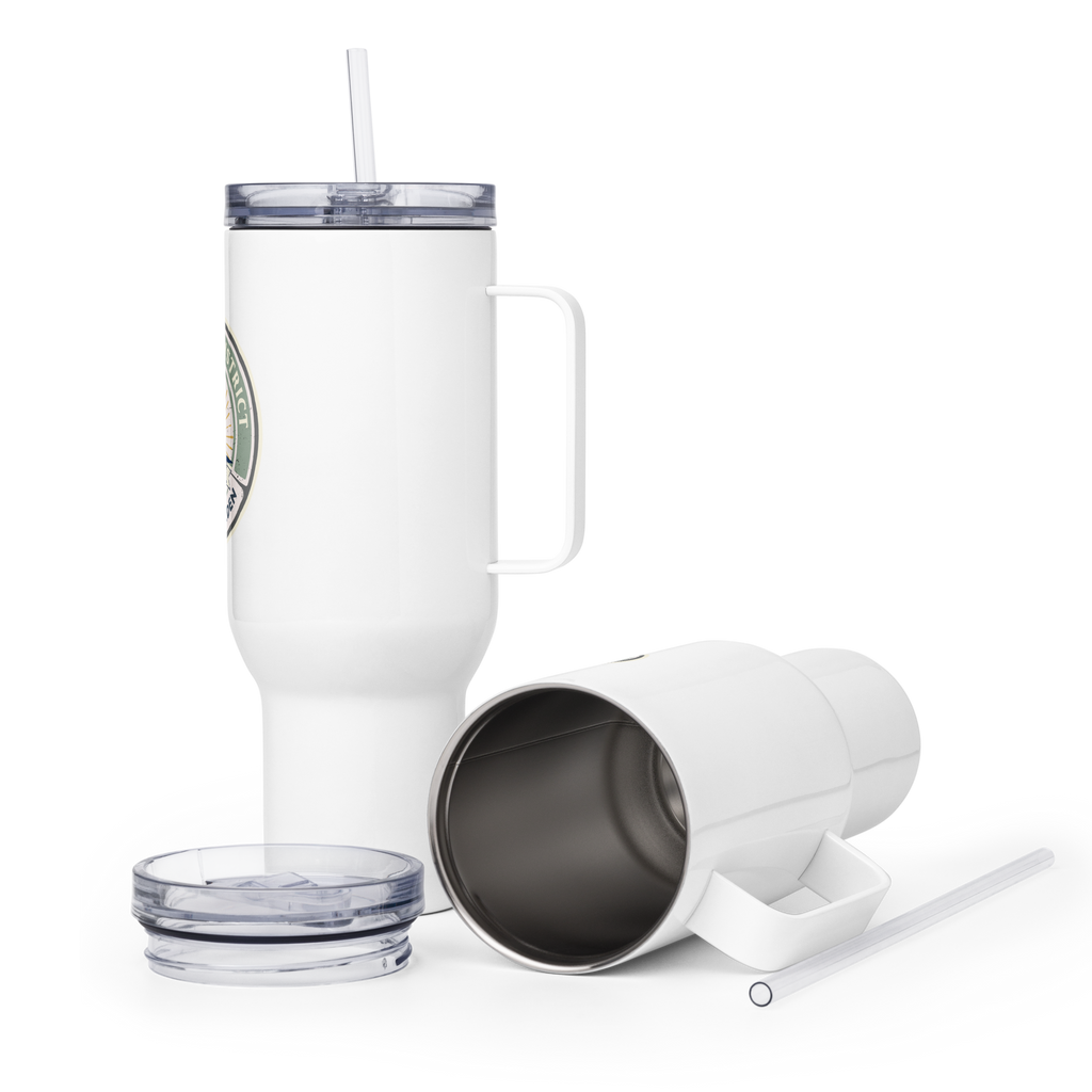 Golf Cart District Green Logo - Travel mug with a handle
